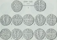 An illustration from Imitations des monnaies au type esterlin frappées en Europe pendante le XIIIe et le XIVe siècle (1871)