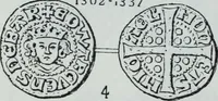 An illustration from Imitations des monnaies au type esterlin frappées en Europe pendante le XIIIe et le XIVe siècle (1871)