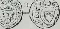 An illustration from Imitations des monnaies au type esterlin frappées en Europe pendante le XIIIe et le XIVe siècle (1871)