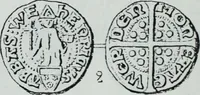 An illustration from Imitations des monnaies au type esterlin frappées en Europe pendante le XIIIe et le XIVe siècle (1871)