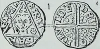 An illustration from Imitations des monnaies au type esterlin frappées en Europe pendante le XIIIe et le XIVe siècle (1871)