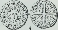 An illustration from Imitations des monnaies au type esterlin frappées en Europe pendante le XIIIe et le XIVe siècle (1871)