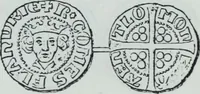 An illustration from Imitations des monnaies au type esterlin frappées en Europe pendante le XIIIe et le XIVe siècle (1871)