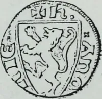 An illustration from Imitations des monnaies au type esterlin frappées en Europe pendante le XIIIe et le XIVe siècle (1871)