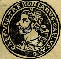 An illustration from Imperatorum et Caesarum vitæ, cum inaginibus ad vivam effigiem expressis. Libellus auctus cum elencho & iconijs consulum ab authore (1534)