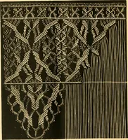 An illustration from The imperial macramé lace book. With numerous illustrations and instructions. Flax threads (1877)
