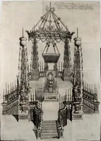 An illustration from Impetus doloris Excell. Princ. D. Ant. Triuulzio praepropera morte sublato praepropere funere parentatis (1678)