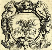 An illustration from Imprese illustri di diuersi, coi discorsi di Camillo Camilli, et con le figure intagliate in rame di Girolamo Porro Padouano .. (1586)