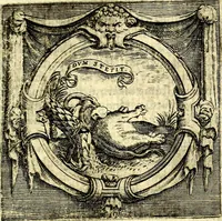 An illustration from Imprese illustri di diuersi, coi discorsi di Camillo Camilli, et con le figure intagliate in rame di Girolamo Porro Padouano .. (1586)