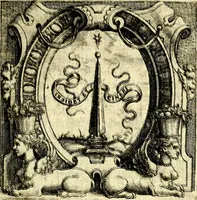 An illustration from Imprese illustri di diuersi, coi discorsi di Camillo Camilli, et con le figure intagliate in rame di Girolamo Porro Padouano .. (1586)