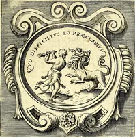 An illustration from Imprese illustri di diuersi, coi discorsi di Camillo Camilli, et con le figure intagliate in rame di Girolamo Porro Padouano .. (1586)