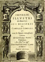 An illustration from Imprese illustri di diuersi, coi discorsi di Camillo Camilli, et con le figure intagliate in rame di Girolamo Porro Padouano .. (1586)