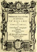 An illustration from Imprese illustri di diuersi, coi discorsi di Camillo Camilli, et con le figure intagliate in rame di Girolamo Porro Padouano .. (1586)
