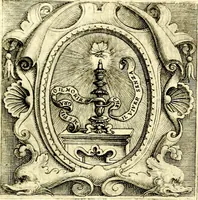 An illustration from Imprese illustri di diuersi, coi discorsi di Camillo Camilli, et con le figure intagliate in rame di Girolamo Porro Padouano .. (1586)