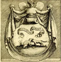 An illustration from Imprese illustri di diuersi, coi discorsi di Camillo Camilli, et con le figure intagliate in rame di Girolamo Porro Padouano .. (1586)