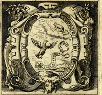 An illustration from Imprese illustri di diuersi, coi discorsi di Camillo Camilli, et con le figure intagliate in rame di Girolamo Porro Padouano .. (1586)