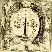 An illustration from Imprese illustri di diuersi, coi discorsi di Camillo Camilli, et con le figure intagliate in rame di Girolamo Porro Padouano .. (1586)