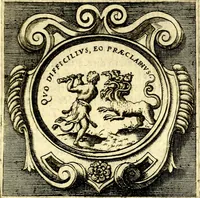 An illustration from Imprese illustri di diuersi, coi discorsi di Camillo Camilli, et con le figure intagliate in rame di Girolamo Porro Padouano .. (1586)