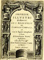 An illustration from Imprese illustri di diuersi, coi discorsi di Camillo Camilli, et con le figure intagliate in rame di Girolamo Porro Padouano .. (1586)