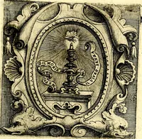 An illustration from Imprese illustri di diuersi, coi discorsi di Camillo Camilli, et con le figure intagliate in rame di Girolamo Porro Padouano .. (1586)