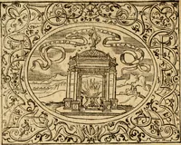 An illustration from Dialogo dell'imprese militari et amorose di monsignor Giovio, vescouo di Nocera : con vn ragionamento di messer Lodouico Domenichi nel medesimo soggetto ; con la tavola (1559)