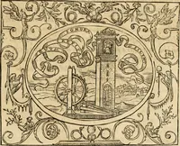 An illustration from Dialogo dell'imprese militari et amorose di monsignor Giovio, vescouo di Nocera : con vn ragionamento di messer Lodouico Domenichi nel medesimo soggetto ; con la tavola (1559)