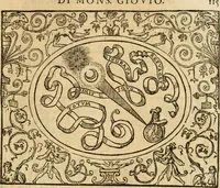 An illustration from Dialogo dell'imprese militari et amorose di monsignor Giovio, vescouo di Nocera : con vn ragionamento di messer Lodouico Domenichi nel medesimo soggetto ; con la tavola (1559)