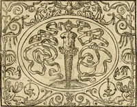 An illustration from Dialogo dell'imprese militari et amorose di monsignor Giovio, vescouo di Nocera : con vn ragionamento di messer Lodouico Domenichi nel medesimo soggetto ; con la tavola (1559)