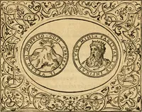 An illustration from Dialogo dell'imprese militari et amorose di monsignor Giovio, vescouo di Nocera : con vn ragionamento di messer Lodouico Domenichi nel medesimo soggetto ; con la tavola (1559)