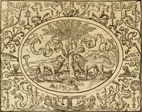 An illustration from Dialogo dell'imprese militari et amorose di monsignor Giovio, vescouo di Nocera : con vn ragionamento di messer Lodouico Domenichi nel medesimo soggetto ; con la tavola (1559)