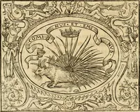 An illustration from Dialogo dell'imprese militari et amorose di monsignor Giovio, vescouo di Nocera : con vn ragionamento di messer Lodouico Domenichi nel medesimo soggetto ; con la tavola (1559)