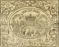 An illustration from Dialogo dell'imprese militari et amorose di monsignor Giovio, vescouo di Nocera : con vn ragionamento di messer Lodouico Domenichi nel medesimo soggetto ; con la tavola (1559)