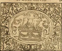 An illustration from Dialogo dell'imprese militari et amorose di monsignor Giovio, vescouo di Nocera : con vn ragionamento di messer Lodouico Domenichi nel medesimo soggetto ; con la tavola (1559)