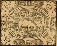 An illustration from Dialogo dell'imprese militari et amorose di monsignor Giovio, vescouo di Nocera : con vn ragionamento di messer Lodouico Domenichi nel medesimo soggetto ; con la tavola (1559)