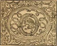An illustration from Dialogo dell'imprese militari et amorose di monsignor Giovio, vescouo di Nocera : con vn ragionamento di messer Lodouico Domenichi nel medesimo soggetto ; con la tavola (1559)