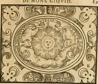 An illustration from Dialogo dell'imprese militari et amorose di monsignor Giovio, vescouo di Nocera : con vn ragionamento di messer Lodouico Domenichi nel medesimo soggetto ; con la tavola (1559)