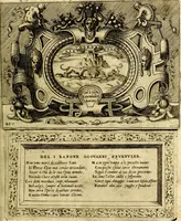 Picture 57 of 77 from Imprese nobili et ingeniose di diversi prencipi, et d'altri personaggi illustri nell'arme et nelle lettere : le quali, col disegno loro estrinseco, dimostrano l'animo, et la buona ò mala fortuna de gli autori loro (1583), leaf 106