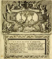 Picture 27 of 77 from Imprese nobili et ingeniose di diversi prencipi, et d'altri personaggi illustri nell'arme et nelle lettere : le quali, col disegno loro estrinseco, dimostrano l'animo, et la buona ò mala fortuna de gli autori loro (1583), leaf 48