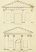 An illustration from An improved and enlarged edition of Biddle's young carpenter's assistant : being a complete system of architecture for carpenters, joiners, and workmen in general, adapted to the style of building in the United States ; revised and corrected, with several additional articles, and forty-eight new designs, chiefly of full size, working drawings of modern finish, in detail ; particularly adapted for country use (1833)