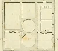 An illustration from An improved and enlarged edition of Biddle's young carpenter's assistant : being a complete system of architecture for carpenters, joiners, and workmen in general, adapted to the style of building in the United States ; revised and corrected, with several additional articles, and forty-eight new designs, chiefly of full size, working drawings of modern finish, in detail ; particularly adapted for country use (1833)