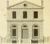 An illustration from An improved and enlarged edition of Biddle's young carpenter's assistant : being a complete system of architecture for carpenters, joiners, and workmen in general, adapted to the style of building in the United States ; revised and corrected, with several additional articles, and forty-eight new designs, chiefly of full size, working drawings of modern finish, in detail ; particularly adapted for country use (1833)