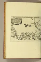 An illustration from Indiae Orientalis pars X. Qua continetur, Historica relatio siue descriptio novi as Aquilonem transitus, supra terras Americanas in Chinam atq[ue] Iaponem ducturi, quemadmodum is ab Henrico Hudsono Anglo nuper inuentis est, addita breui insularum & locorum aliorum, in itinere isto occurrentium, ex Iohannis-Hugonis Lintschottani itineratio desumpta commemoratione. : Item discursus ad sereniss. Hispaniae regem, super detecta nuper quinta orbis parte, terra nempè Australis incognita, à capitaneo quodam Petro-Ferdinando de Quir, &c. conscriptus. Addita descriptione regionum Siberiae, Samoiediae atque Tingoesiae, in Tartaria versus ortum freti Weigatsii sitarum, quae nuper à Moscis detectae &c occupatae sunt. (1613)