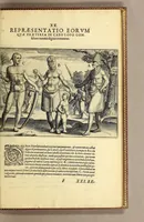 An illustration from Indiae Orientalis pars VI. Veram et historicam descriptionem auriferi regni Guineae, ad Africam pertinentis, quod alias littus de Mina vocant, : continens, qua situs loci, ratio vrbium & domorum, portus item & flumina varia, cum variis incolarum superstitionibus, educatione, forma, commerciis, linguis & moribus, succincta breuitate explicantur & percensentur. (1604)