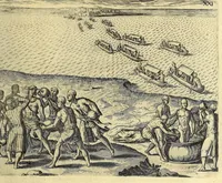 Picture 11 of 12 from Indiae Orientalis pars septima; Nauigationes duas, primam, trium annorum, à Georgio Spilbergio, trium nauium praefecto, Ann. 1601. ex Selandia in Indiam Orientalem susceptam: : alteram, nouem annorum, à Casparo Balby, gemmario Veneto, anno 1579. ex Alepo Babyloniam versus, & inde porro ad regnum Pegu vsque continuatam, continens. Omnium, quae illi quidem ad annum 1604. huic vero ad annum 1588. vsque acciderunt, commemoratione; regnum item, locorum, populorum, rituumque variorum descriptione addita. (1606), leaf 189
