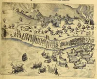 Picture 9 of 11 from Indiae Orientalis pars octaua: Navigationes quinque, : primam, à Iacobo Neccio, ab anno 1600. vsque ad annum 1603. Secundam, à Iohanne Hermanno de Bree, ab anno 1602. vsq[ue], ad annum 1604. Tertiam, à Cornelio Nicolai, annis quatuor. Quartam, à Cornelio de Vena, duobus annis. Quintam, sub Stephano de Hagen tribus annis, in Indiam Orientalem susceptas & peractas continens. Locorum, regnum, populorum, rituuḿque variorum descriptione, victoriarum item à Lusitanis reportatarum, & Araboinae, Tidoriśque expugnationis commemoratione addita. (1607), leaf 155