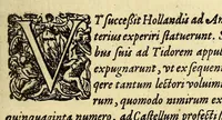 An illustration from Indiae Orientalis pars octaua: Navigationes quinque, : primam, à Iacobo Neccio, ab anno 1600. vsque ad annum 1603. Secundam, à Iohanne Hermanno de Bree, ab anno 1602. vsq[ue], ad annum 1604. Tertiam, à Cornelio Nicolai, annis quatuor. Quartam, à Cornelio de Vena, duobus annis. Quintam, sub Stephano de Hagen tribus annis, in Indiam Orientalem susceptas & peractas continens. Locorum, regnum, populorum, rituuḿque variorum descriptione, victoriarum item à Lusitanis reportatarum, & Araboinae, Tidoriśque expugnationis commemoratione addita. (1607)