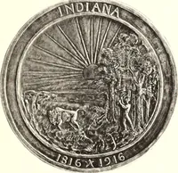 An illustration from The Indiana medal : commemorating the completion of a century of statehood, 1816-1916 (1916)