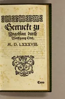 Picture 27 of 27 from Indianischer religionstandt der gantzen Newen Welt, eider Indien gegen auff und Nidergang der Sonnen: : |b schleinigister Form auss gründtlichen Historien, sonderbar dess hochwürdigen Vatters Francisci Gonzagen, barfüsserische[n] Ordnescroniken (1588), leaf 243