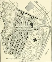 An illustration from Industrial housing; with a discussion of accompanying activities; such as town planning - street systems - development of utility services - and related engineering and construction features (1920)