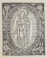 An illustration from Informacion en derecho. : En defensa de la exempcion absoluta que las religiones tienen de los ordinarios, y de la especial de que los doctrinantes religiosos no sean por ellos visitados de costumbres, ni examinados en el idioma. (1621)